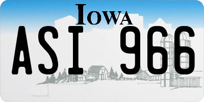 IA license plate ASI966
