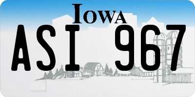 IA license plate ASI967