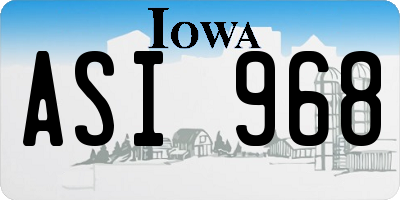IA license plate ASI968