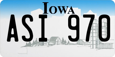 IA license plate ASI970