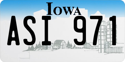 IA license plate ASI971