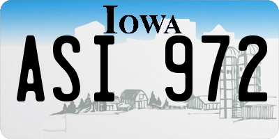 IA license plate ASI972