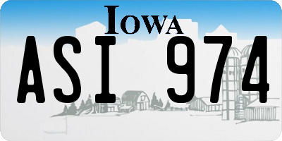 IA license plate ASI974