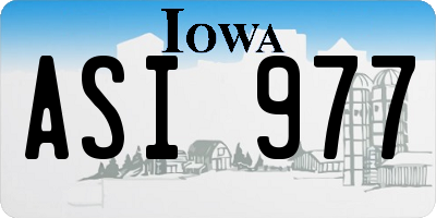 IA license plate ASI977