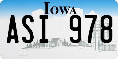 IA license plate ASI978