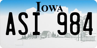 IA license plate ASI984