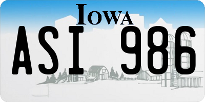 IA license plate ASI986