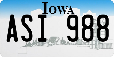 IA license plate ASI988