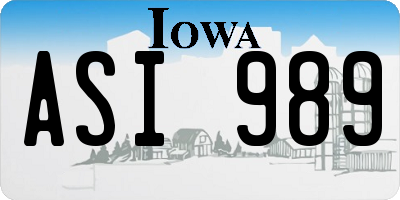 IA license plate ASI989