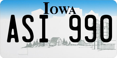IA license plate ASI990