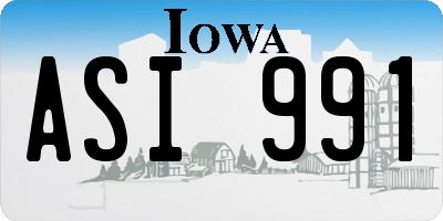 IA license plate ASI991