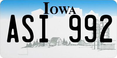 IA license plate ASI992
