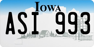 IA license plate ASI993