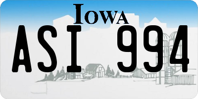 IA license plate ASI994