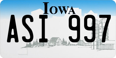 IA license plate ASI997