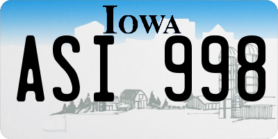 IA license plate ASI998
