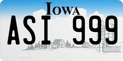 IA license plate ASI999