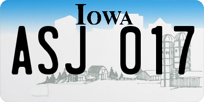 IA license plate ASJ017