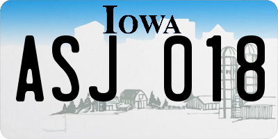 IA license plate ASJ018