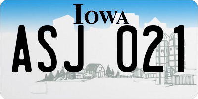 IA license plate ASJ021