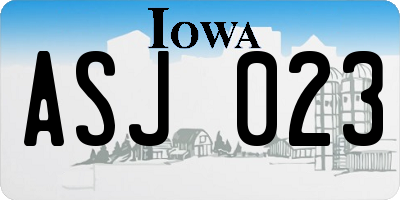 IA license plate ASJ023