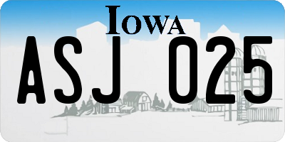 IA license plate ASJ025