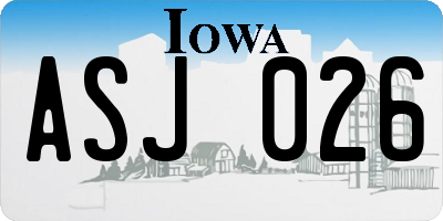 IA license plate ASJ026