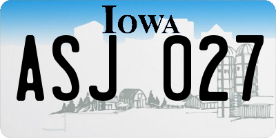 IA license plate ASJ027