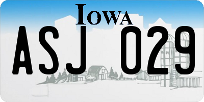 IA license plate ASJ029