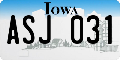 IA license plate ASJ031