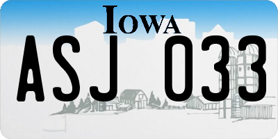 IA license plate ASJ033