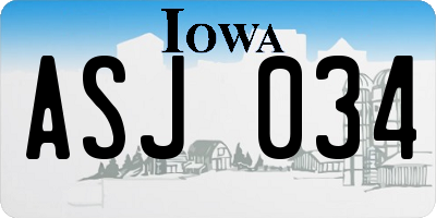 IA license plate ASJ034