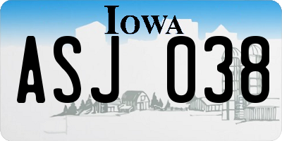 IA license plate ASJ038