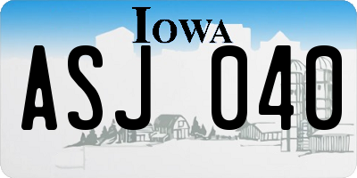 IA license plate ASJ040