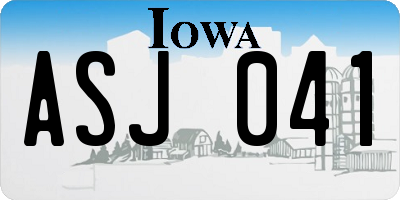 IA license plate ASJ041