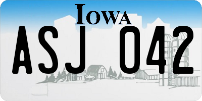 IA license plate ASJ042