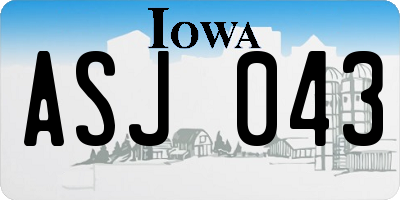 IA license plate ASJ043