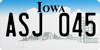 IA license plate ASJ045