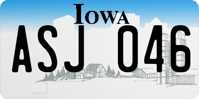 IA license plate ASJ046