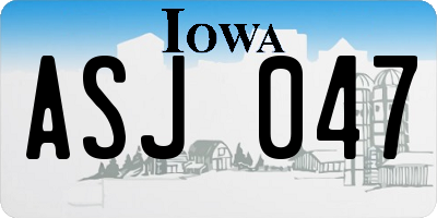 IA license plate ASJ047