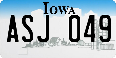 IA license plate ASJ049