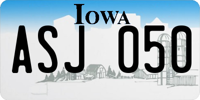 IA license plate ASJ050