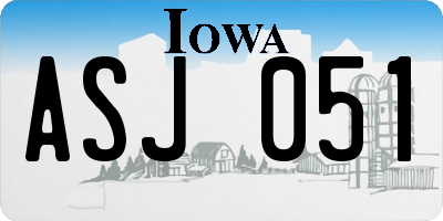 IA license plate ASJ051