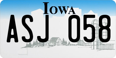 IA license plate ASJ058