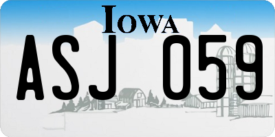 IA license plate ASJ059