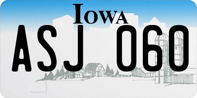 IA license plate ASJ060