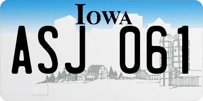 IA license plate ASJ061