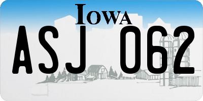 IA license plate ASJ062