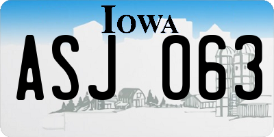 IA license plate ASJ063