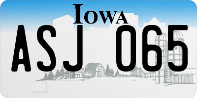 IA license plate ASJ065